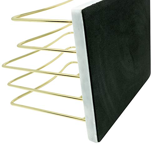 Real Marble File Holder - Marble Desk Accessories - Modern Marble Mail Organizer - Gold Mail Holder & Letter Tray