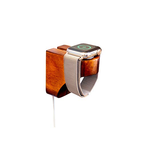Walnut Wall Charging Station for Apple Watch - Wooden Charging Dock - Wood Charging Station for iWatch (Walnut)