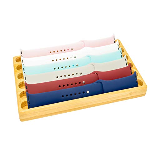 Watch Band Display Organizer – Wooden Strap Holder Stand - Compatible with All Apple iWatch Bands 38mm, 42mm and 44mm