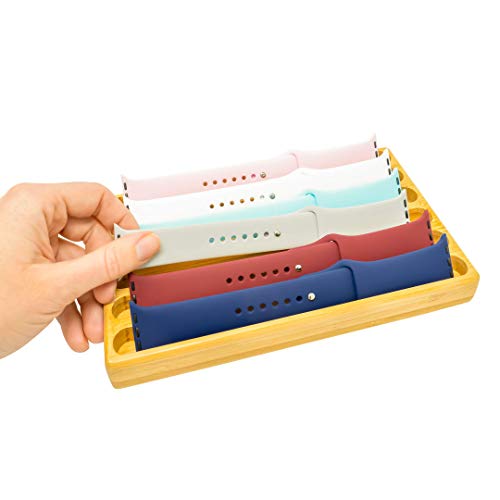 Watch Band Display Organizer – Wooden Strap Holder Stand - Compatible with All Apple iWatch Bands 38mm, 42mm and 44mm