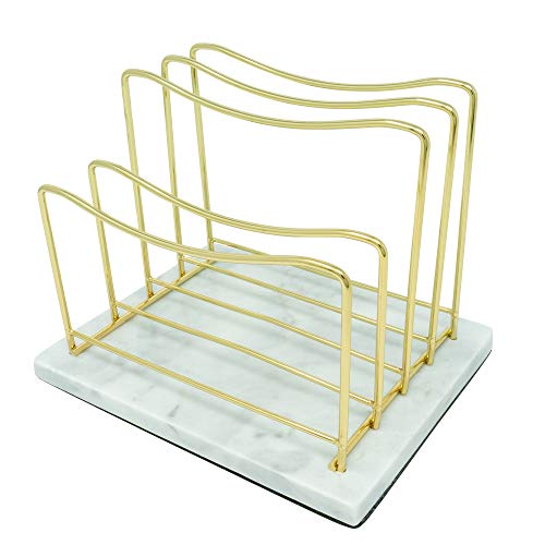 Real Marble File Holder - Marble Desk Accessories - Modern Marble Mail Organizer - Gold Mail Holder & Letter Tray