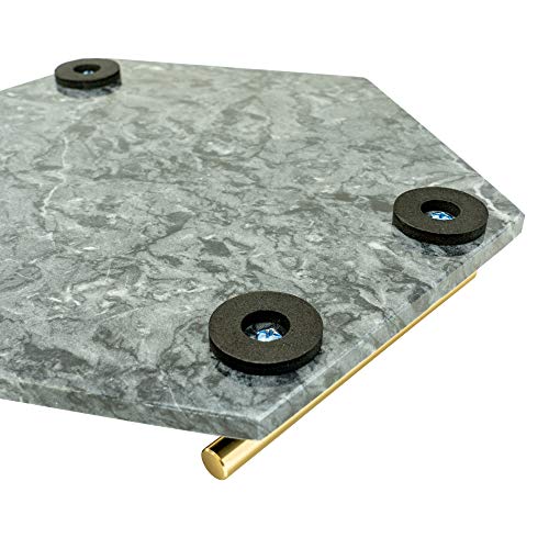 Decorative Marble Tray with Handles Hexagon Gold Designer Modern