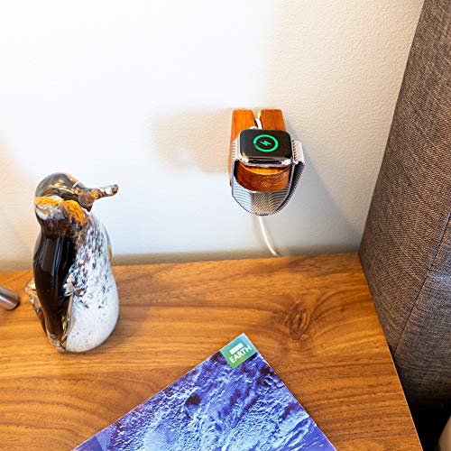 Walnut Wall Charging Station for Apple Watch - Wooden Charging Dock - Wood Charging Station for iWatch (Walnut)