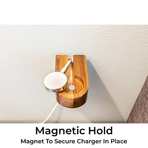 Walnut Wall Charging Station for Apple Watch - Wooden Charging Dock - Wood Charging Station for iWatch (Walnut)