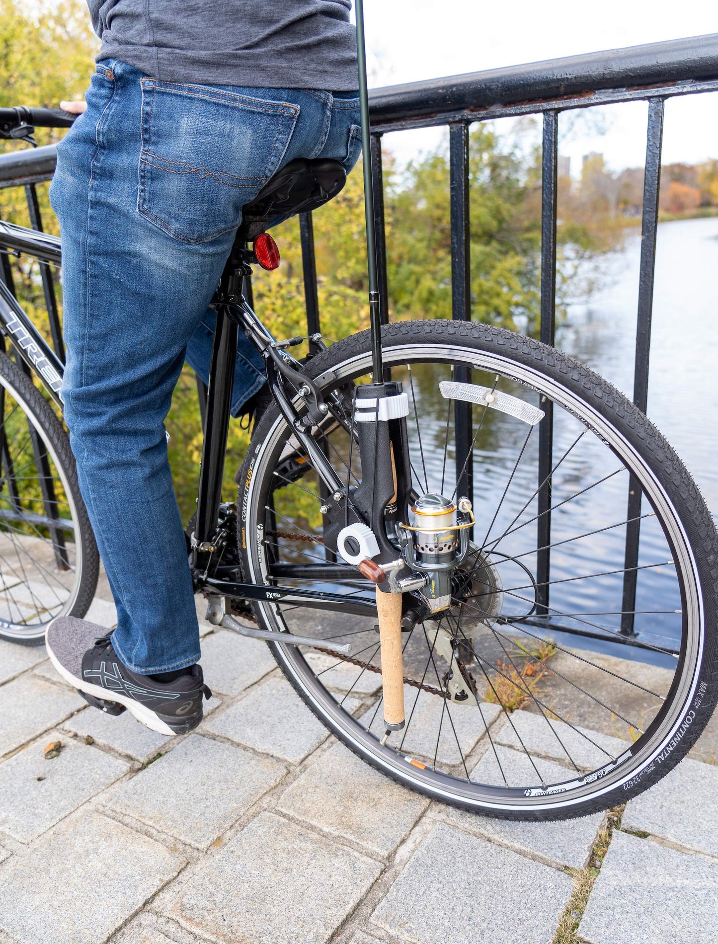 AteamProducts Bike Fishing Rod Holder - Secures Fishing Pole to Bicycle - Easy Mount Rod Rack