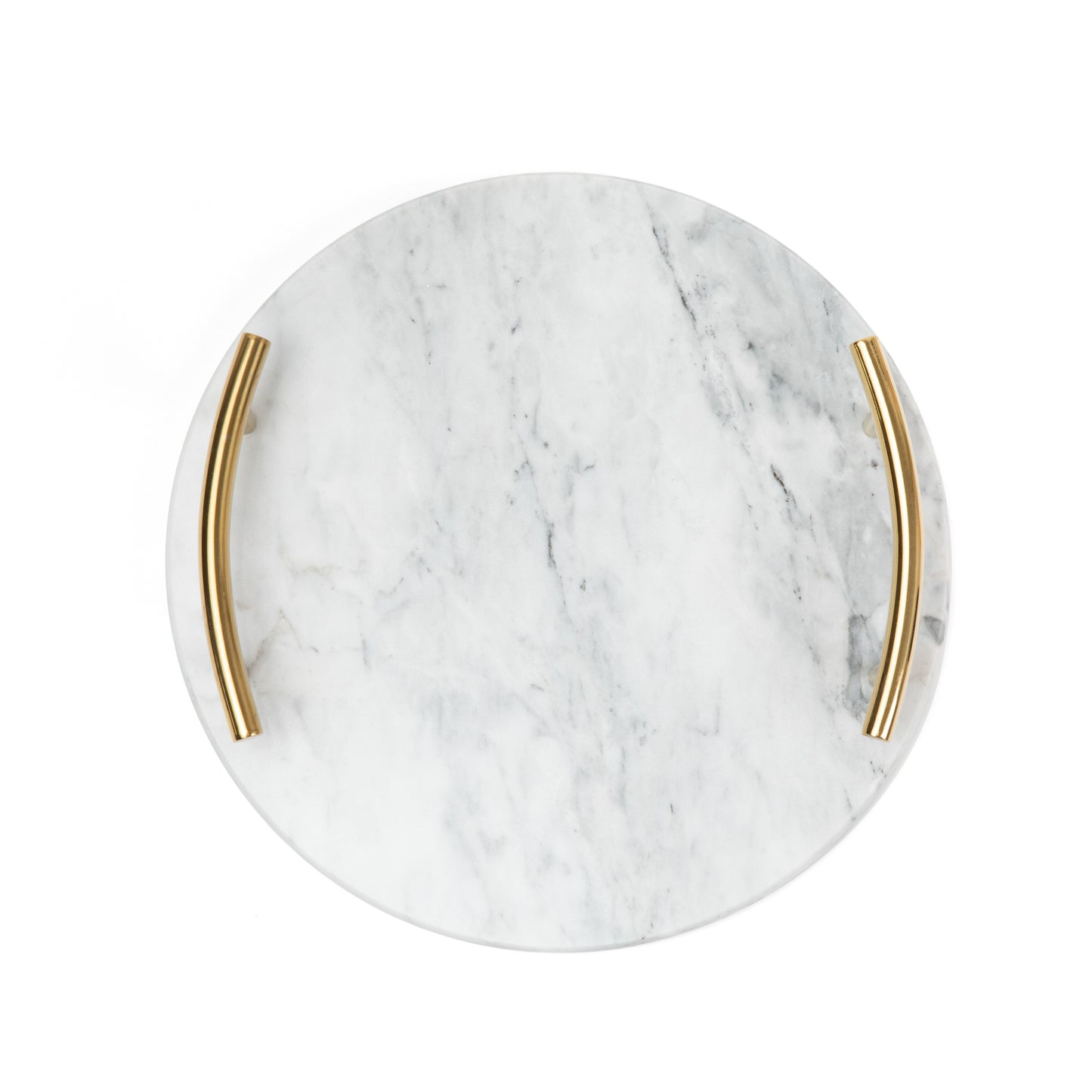 Decorative Marble Tray with Handles Hexagon Gold Designer Modern