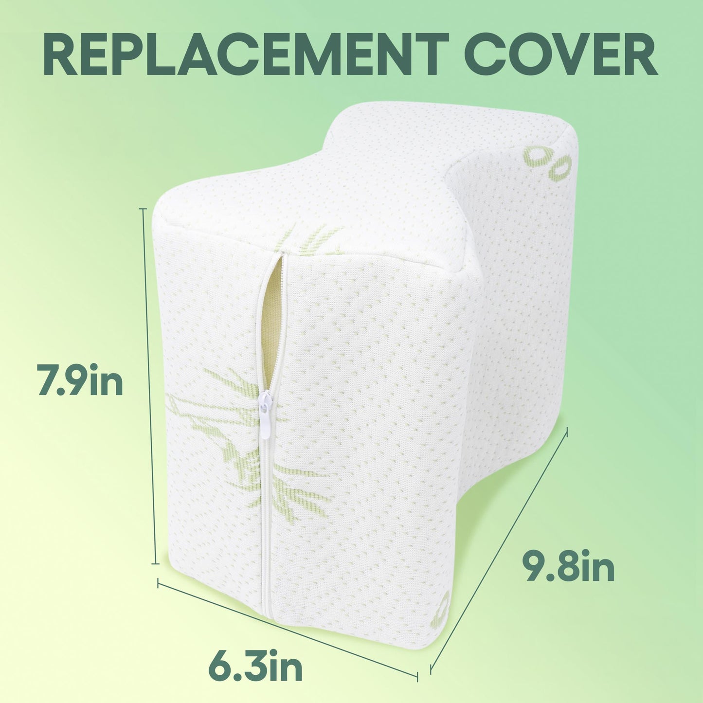 Komfie Bamboo Knee Pillow Cover - Replacement Leg Pillow Case - Cooling Sciatica Pillow Cover - Universal Pregnancy Pillow Cover