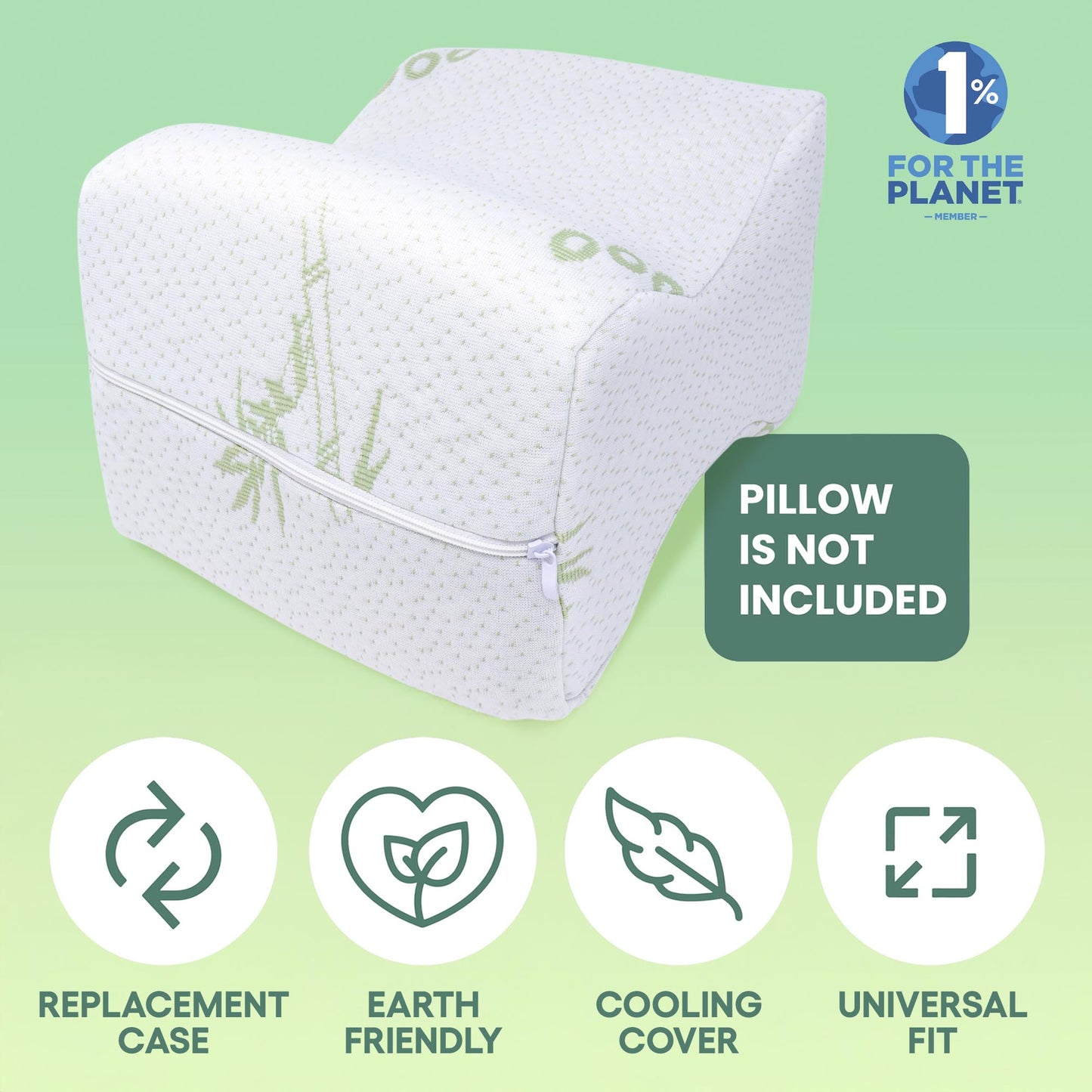 Komfie Bamboo Knee Pillow Cover - Replacement Leg Pillow Case - Cooling Sciatica Pillow Cover - Universal Pregnancy Pillow Cover