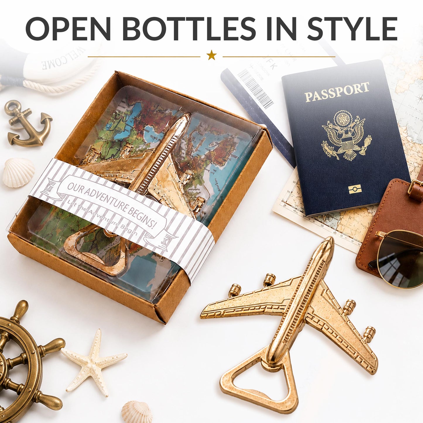 ATP MODERN Bottle Opener - Aviation Gifts for Pilot - Airplane Decor - Plane Beer Bottle Opener in Gift Box - Travel Gift (Airplane)