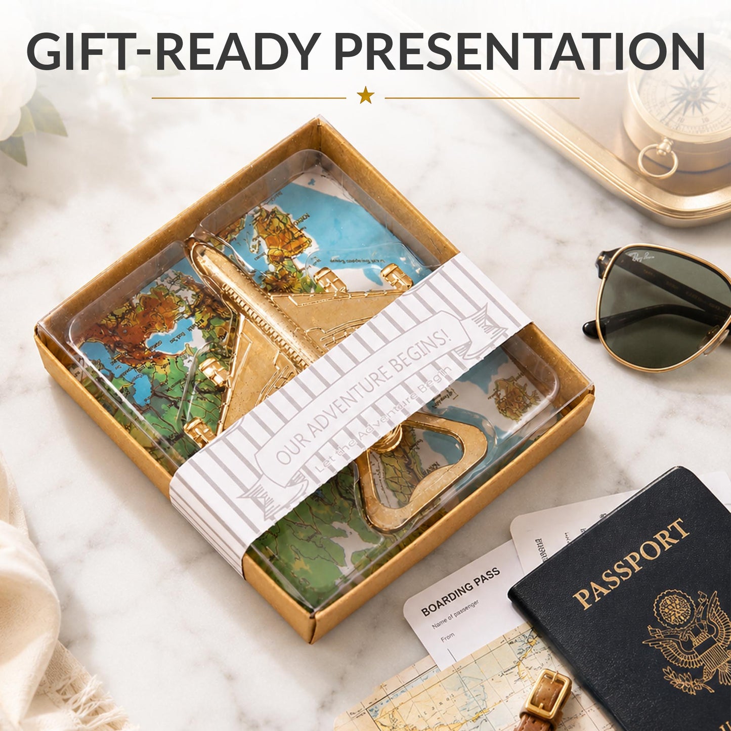 ATP MODERN Bottle Opener - Aviation Gifts for Pilot - Airplane Decor - Plane Beer Bottle Opener in Gift Box - Travel Gift (Airplane)