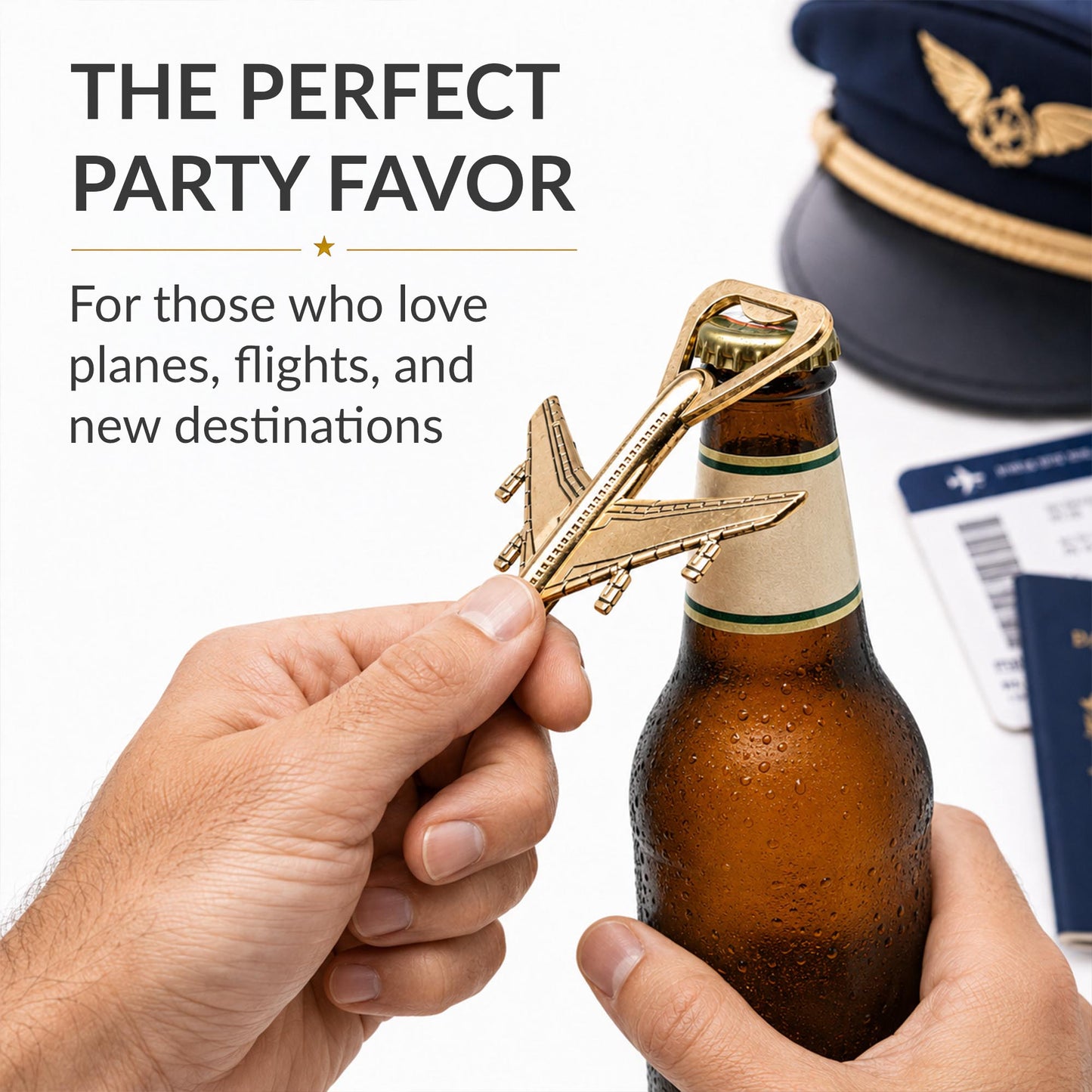ATP MODERN Bottle Opener - Aviation Gifts for Pilot - Airplane Decor - Plane Beer Bottle Opener in Gift Box - Travel Gift (Airplane)
