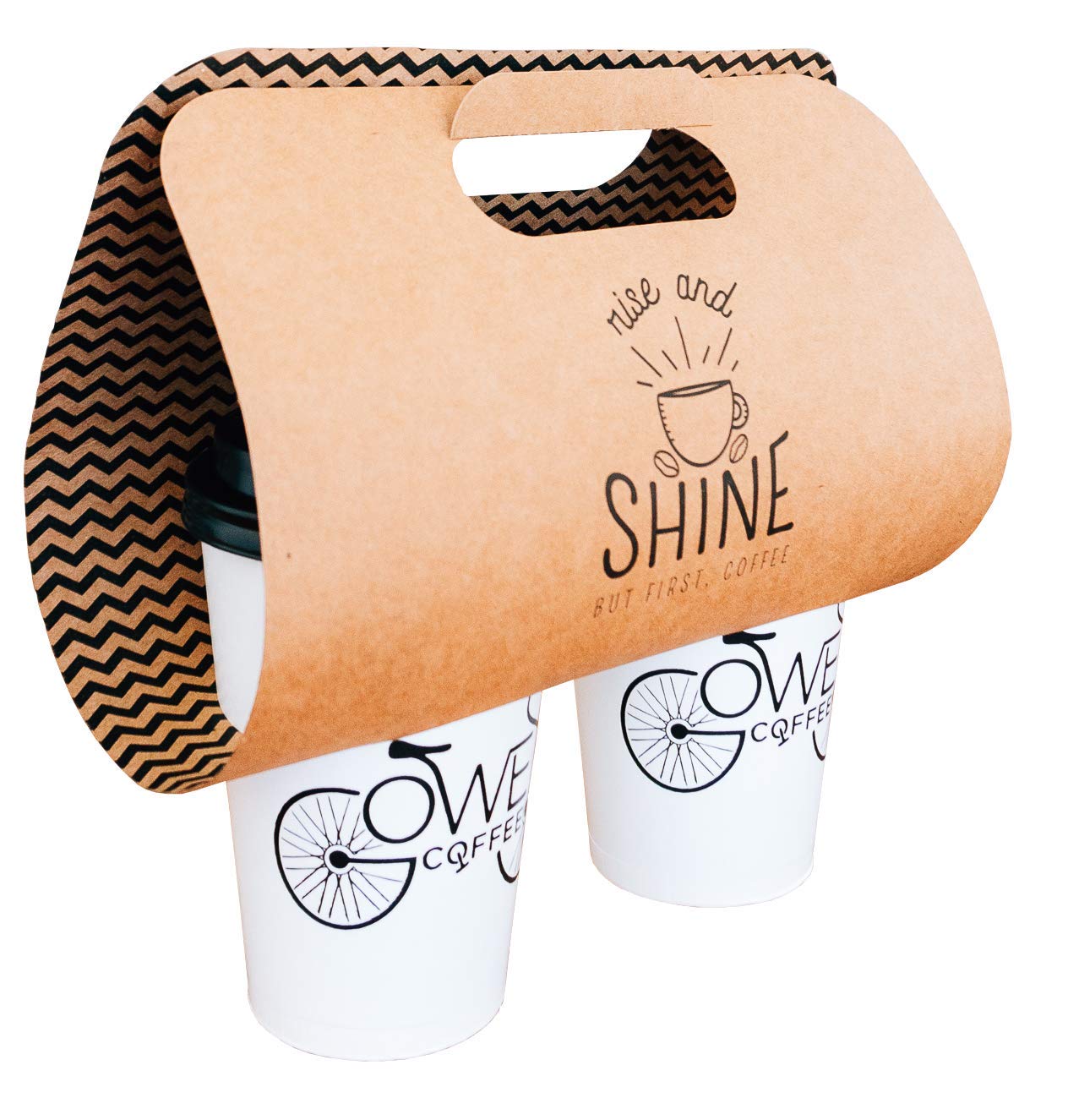 Paper Coffee to Go Carrier | Drink Takeout Holder| Kraft Beverage Server | Disposable Coffee Tray | Holds 2 Cups