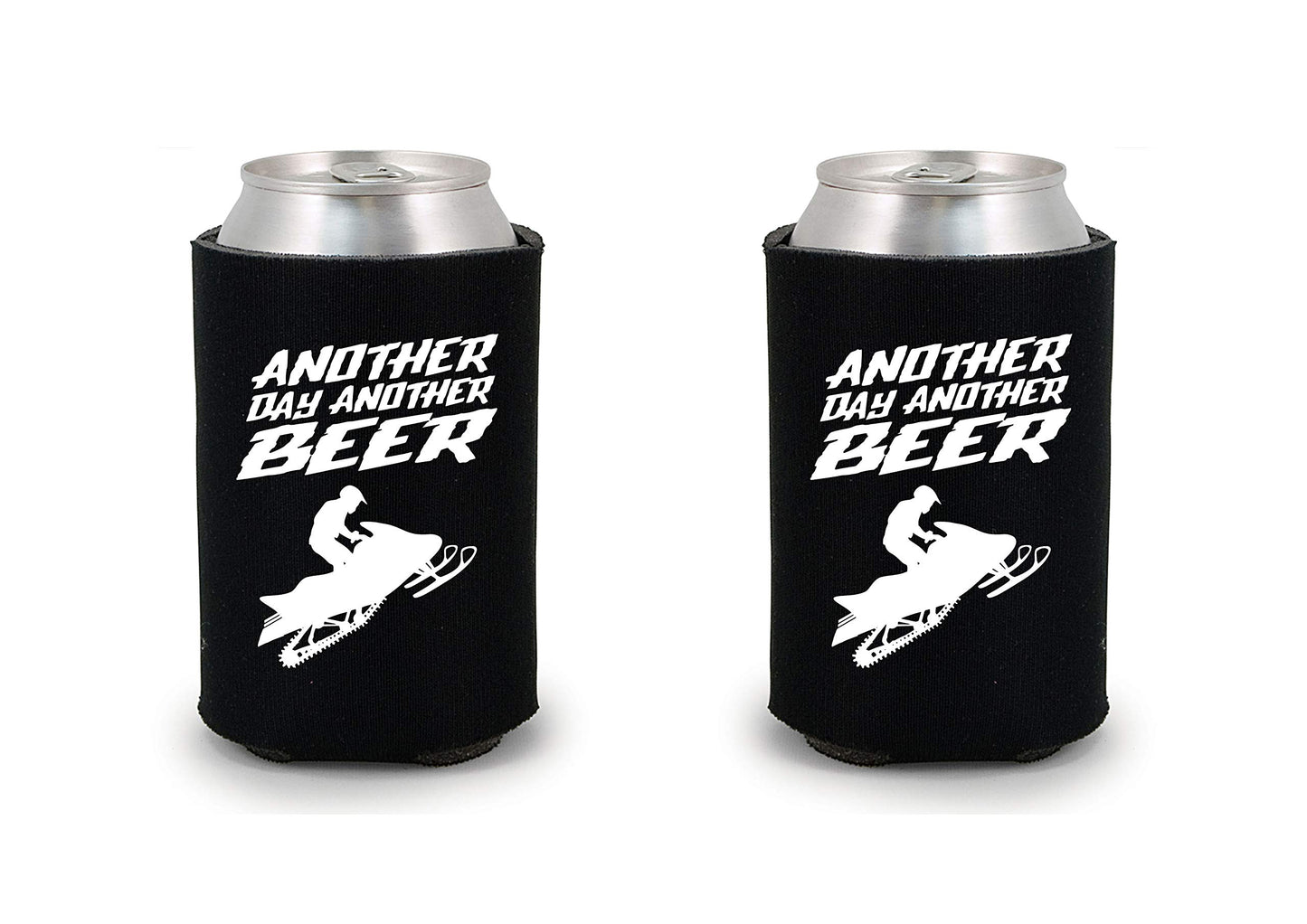 AteamProducts Another Day Another Beer Can Cooler - Insulated Beer Can Sleeve - Snowmobile Huggie - Soda Can Coolie (2-Pack)