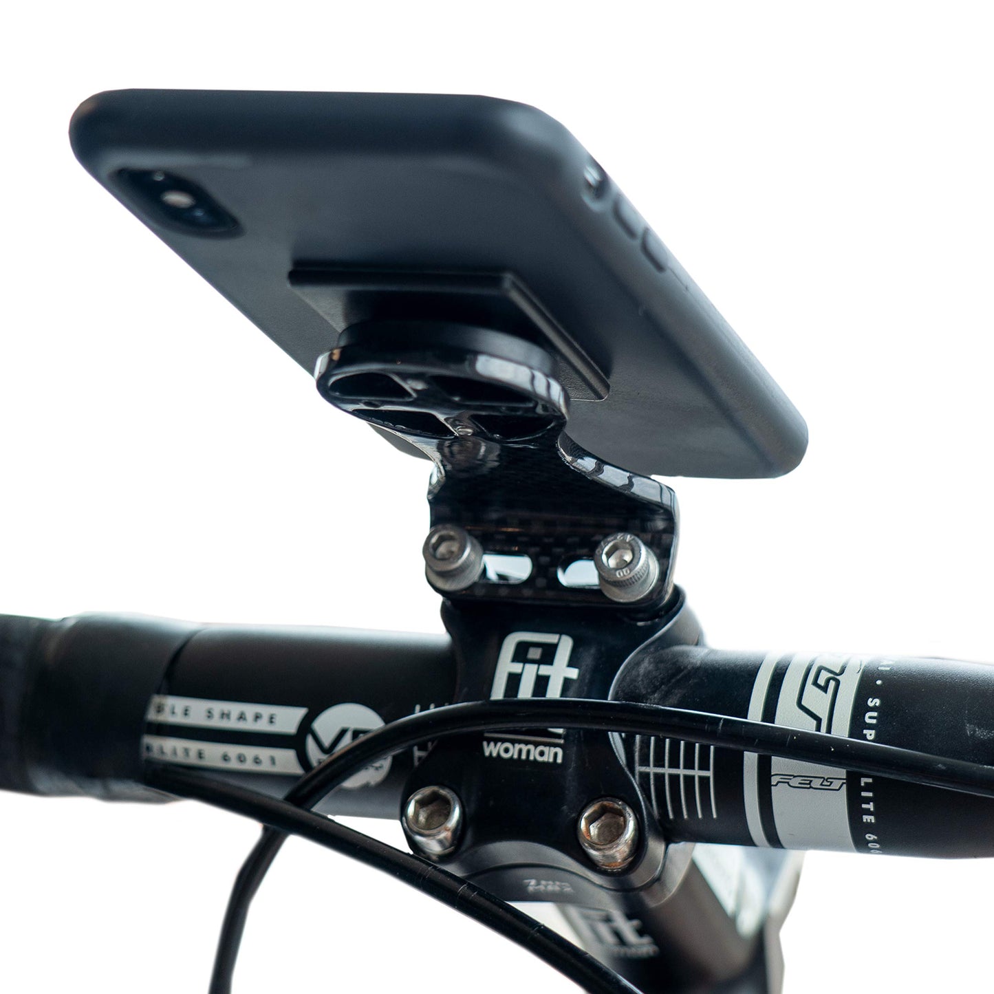 Carbon Fiber Cell Phone GPS Bike Mount | Handlebar Stem Cycle Computer Holder |